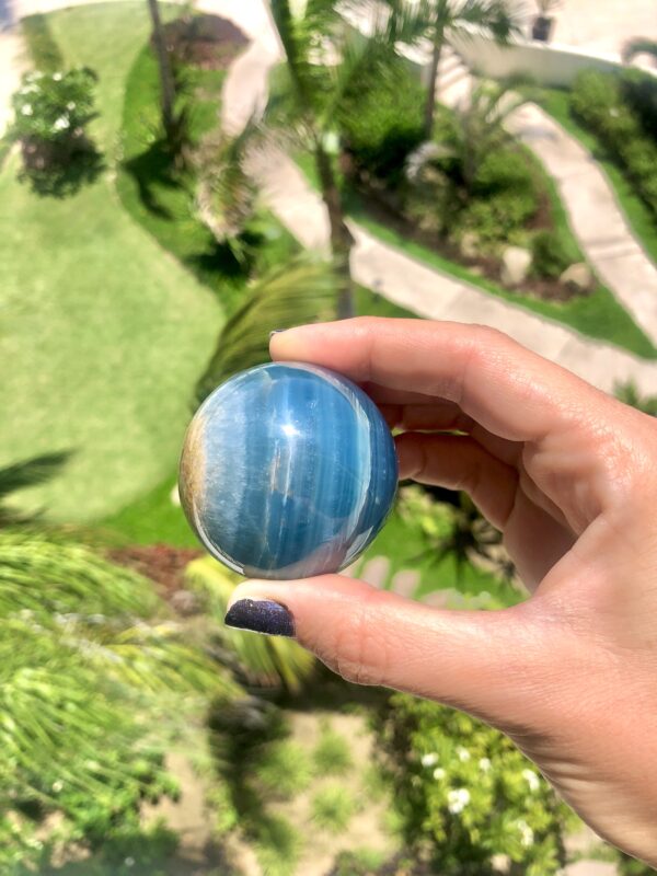 Lemurian Aquatine Calcite sphere